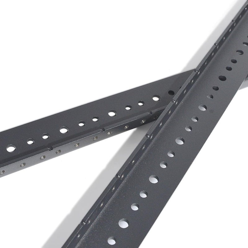 RIVECO 2 PCS 4U Rack Rails, Tapered Holes Rack Mount Rails for Recording & Network Wooden Cabinet Mounting, 3.0 mm Thickness Steel Heavy Duty, Screws Included - Image 2